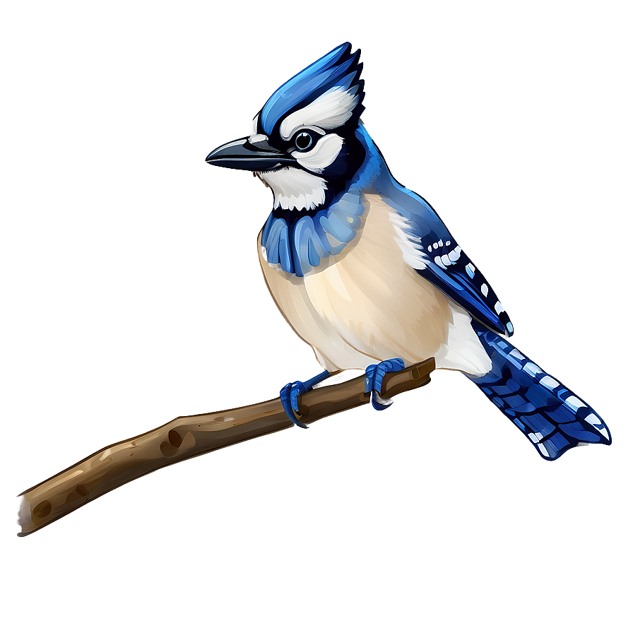 Hand-drawn Blue Jay Png Tbk