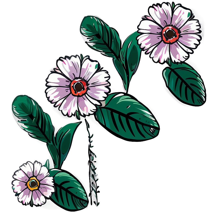 Hand-drawn Boho Flowers Png Xno96