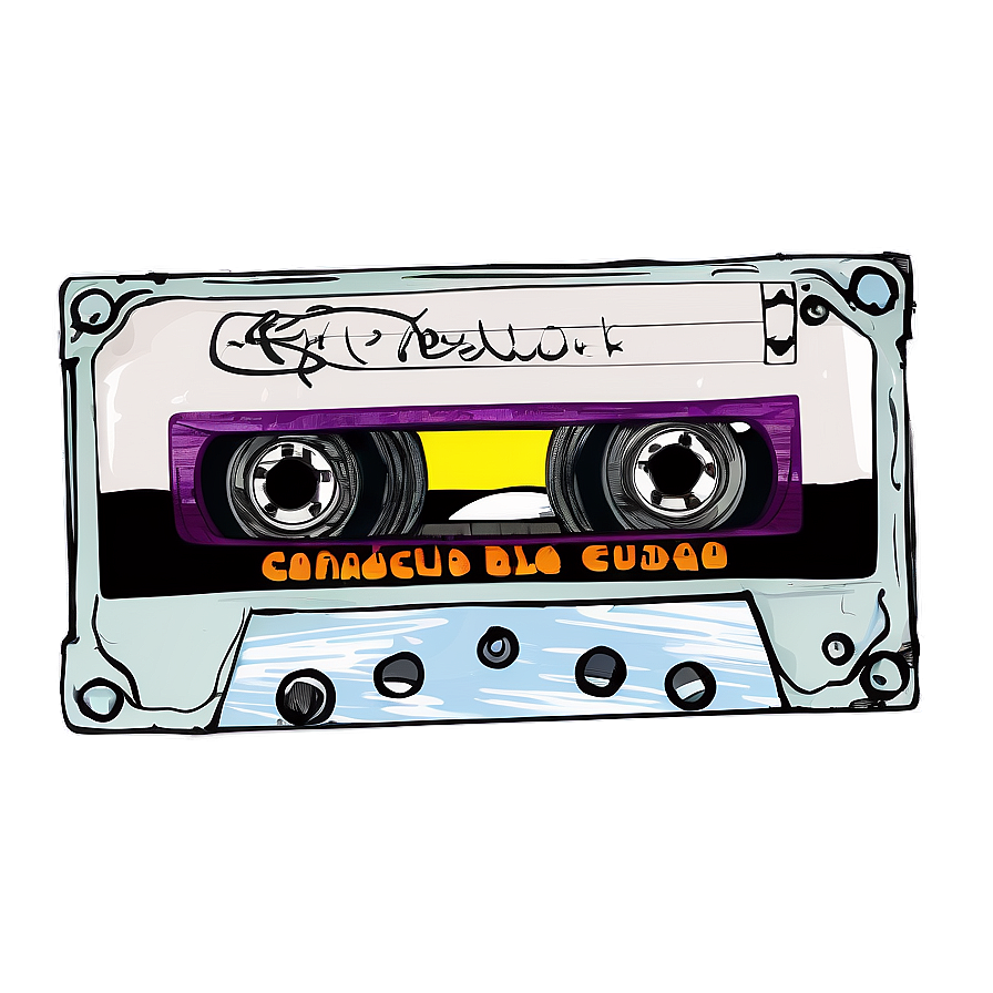 Hand Drawn Cassette Tape Png 05252024