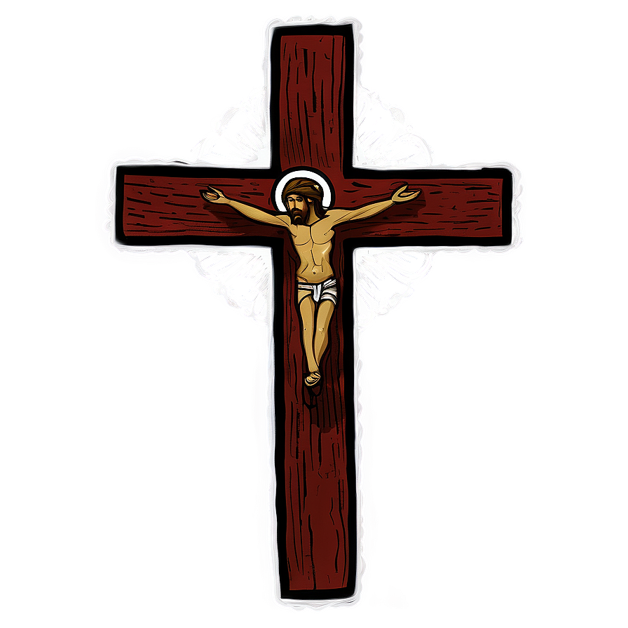 Hand-drawn Catholic Cross Sketch Png 06122024