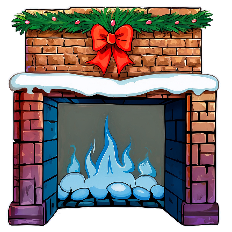 Hand-drawn Christmas Fireplace Png Gun