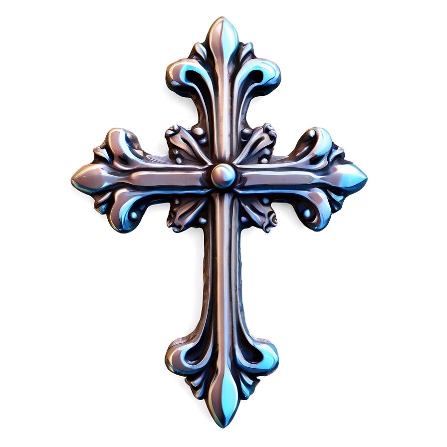 Hand-drawn Chrome Heart Cross Png Twq