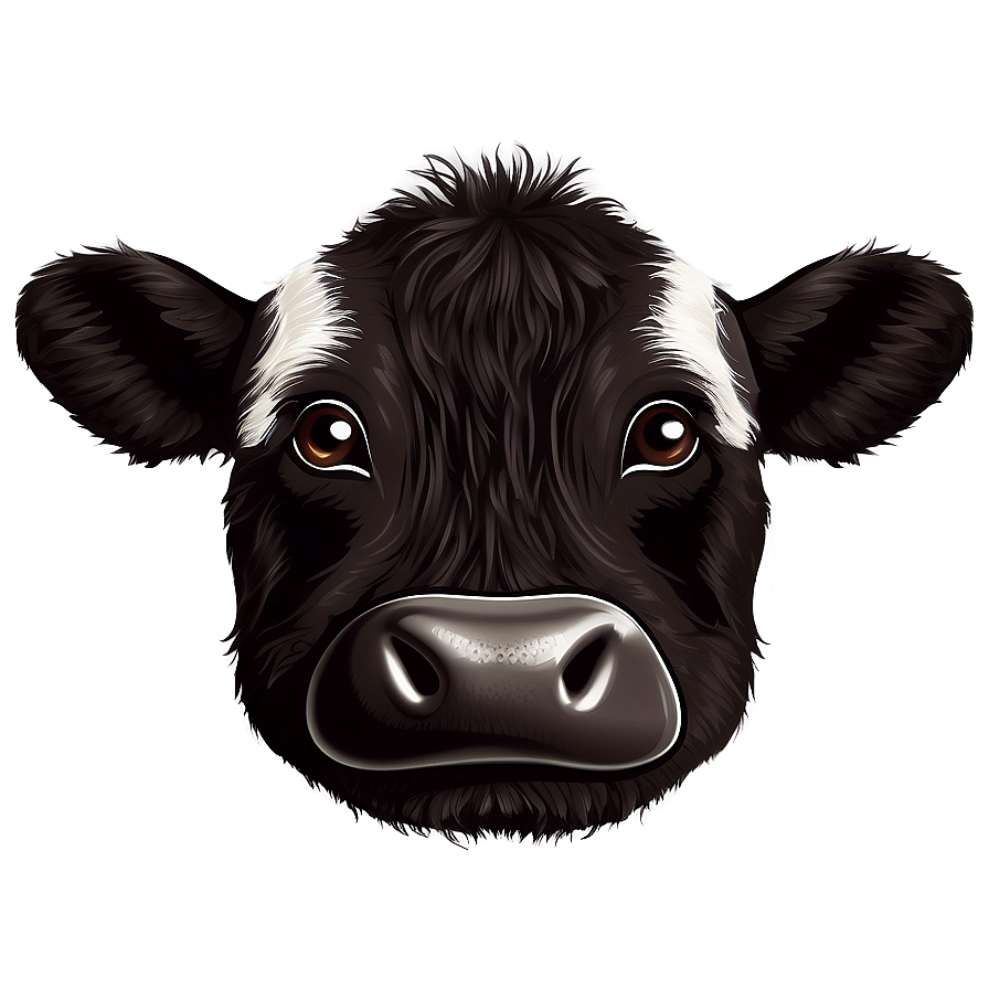 Hand Drawn Cow Face Png Avl45