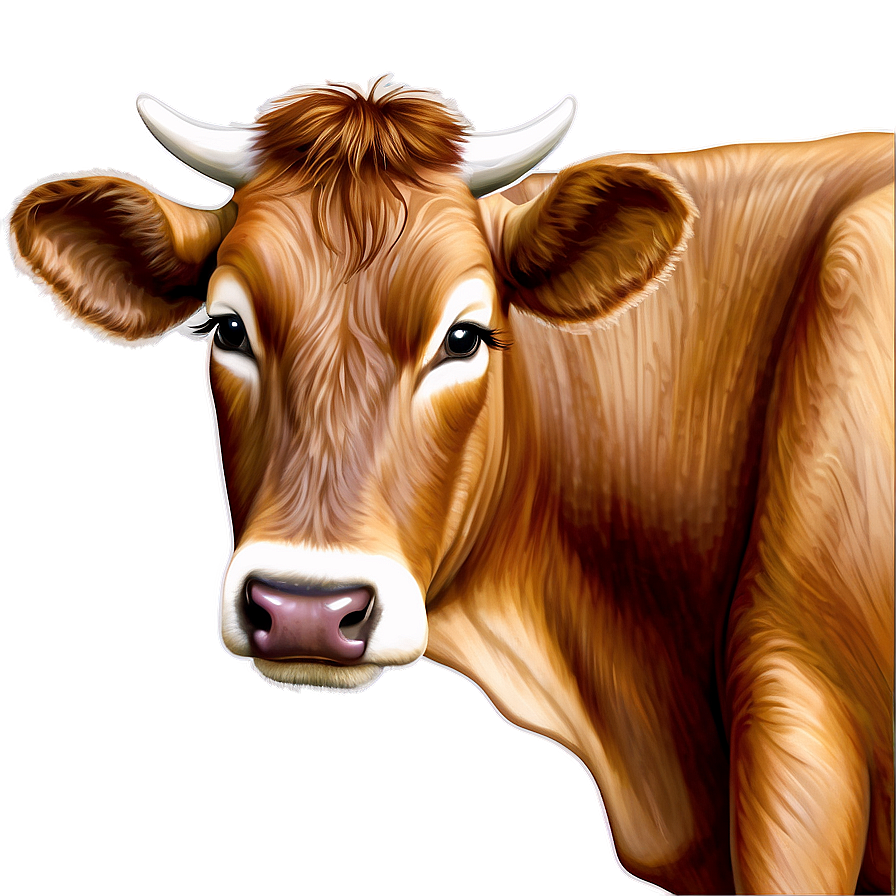 Hand Drawn Cow Face Png Fef5