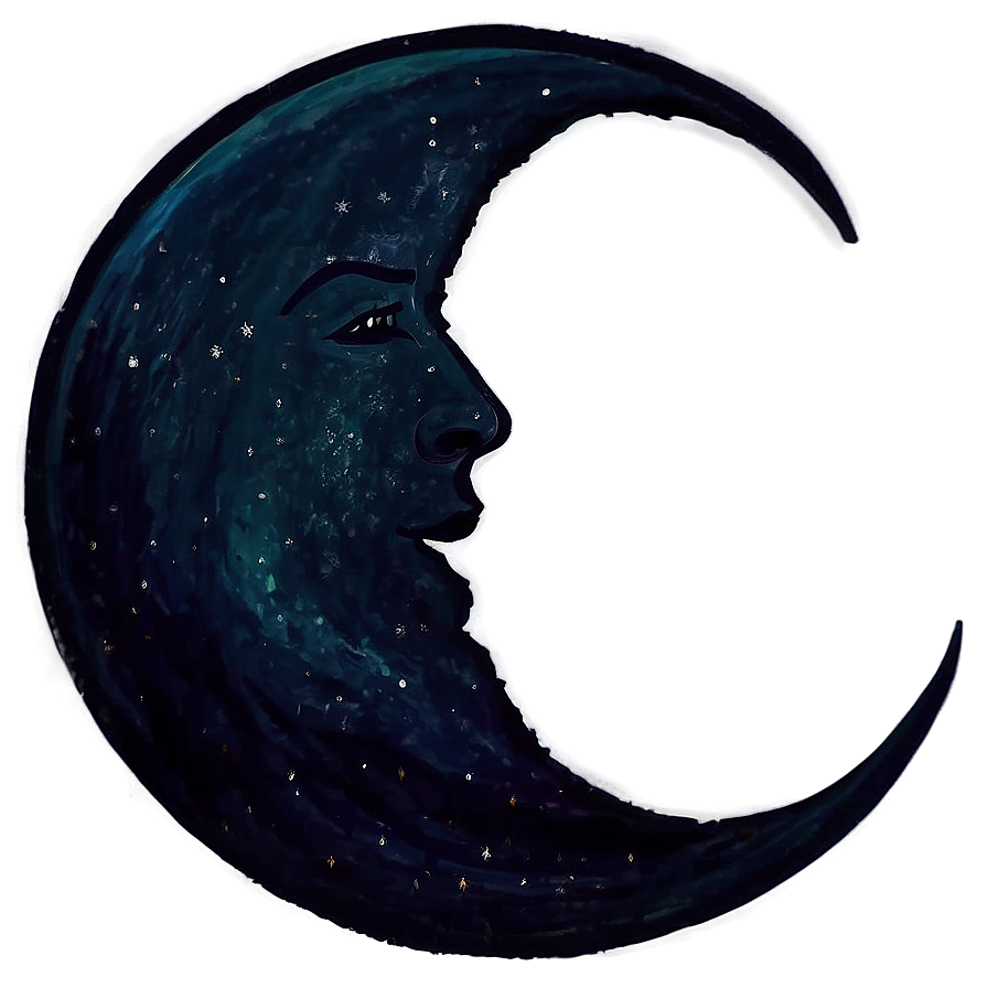 Hand Drawn Crescent Moon Png 49