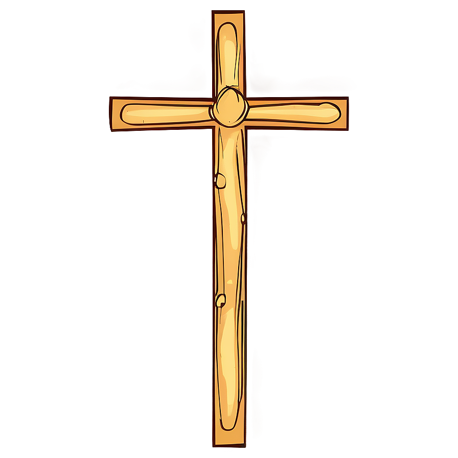 Hand-drawn Cross Outline Png Hsw14