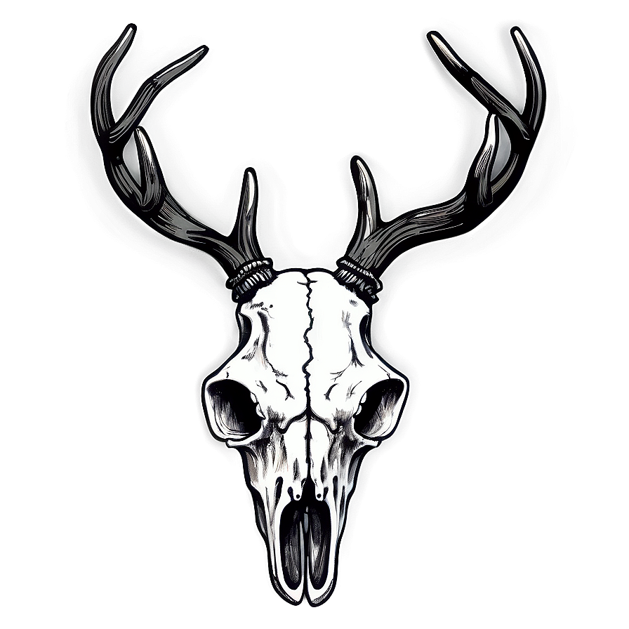 Hand-drawn Deer Skull Png 84