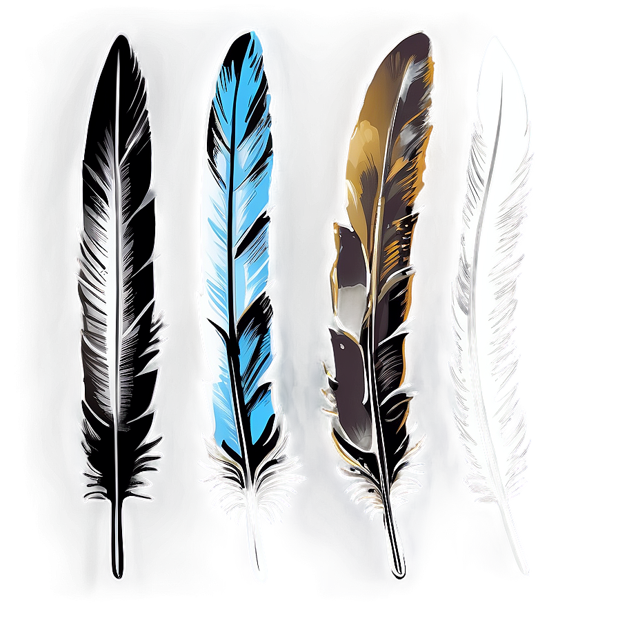 Hand-drawn Feather Sketch Png Lhq