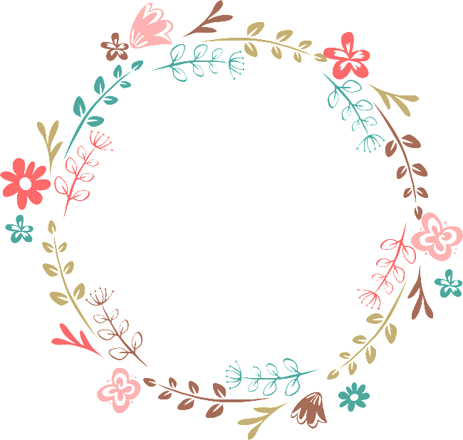 Hand Drawn Floral Wreath