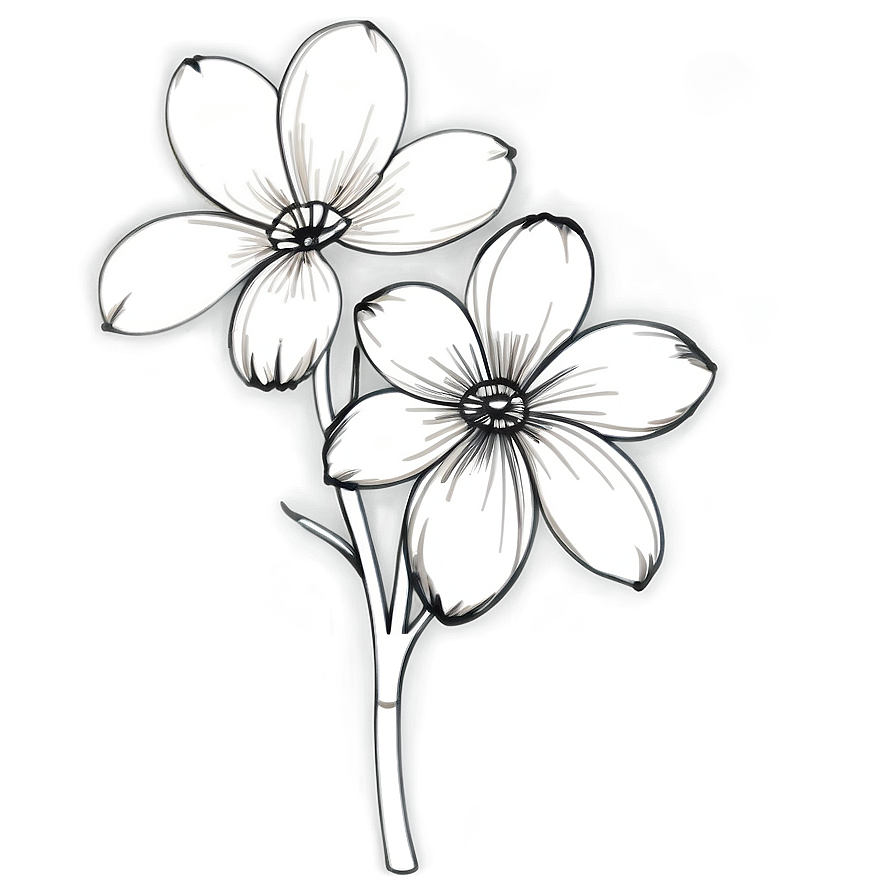 Hand-drawn Flower Black And White Png Yly