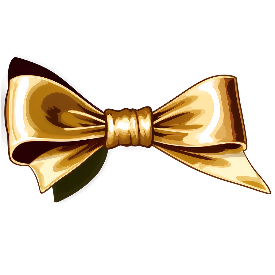 Hand Drawn Gold Bow Png 06272024