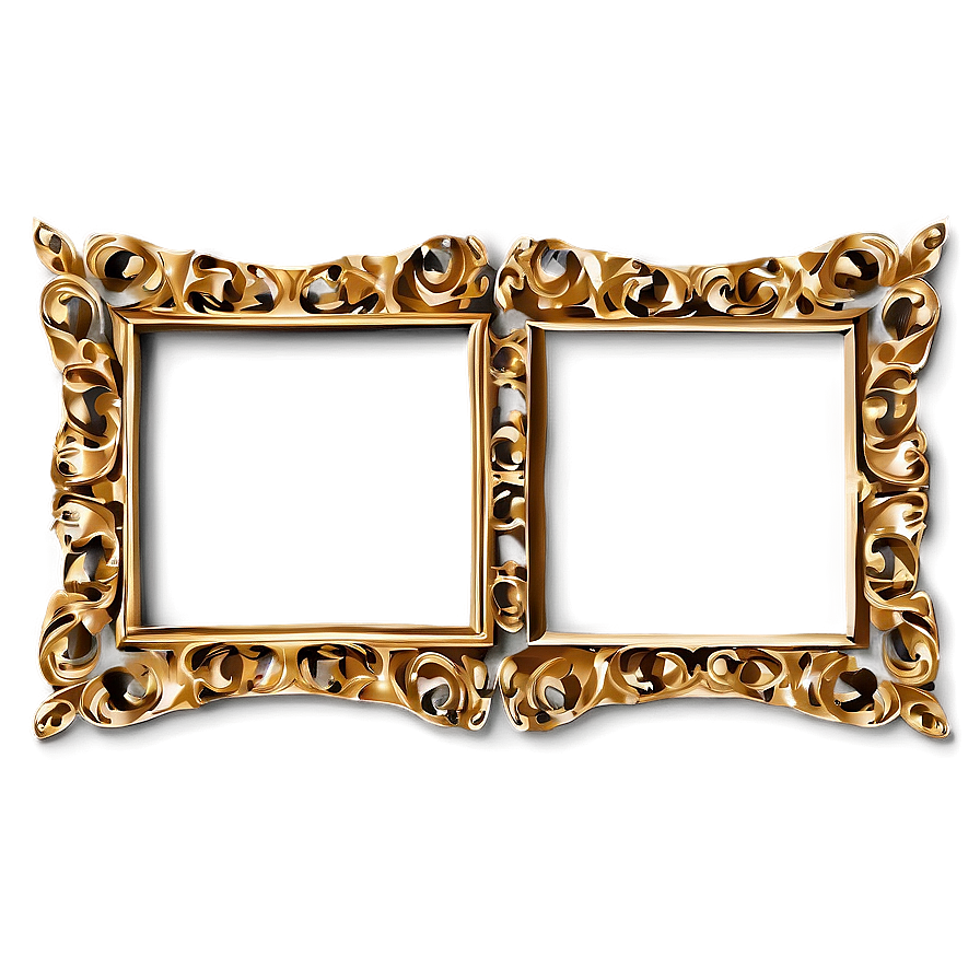 Hand Drawn Gold Frame Png 05252024