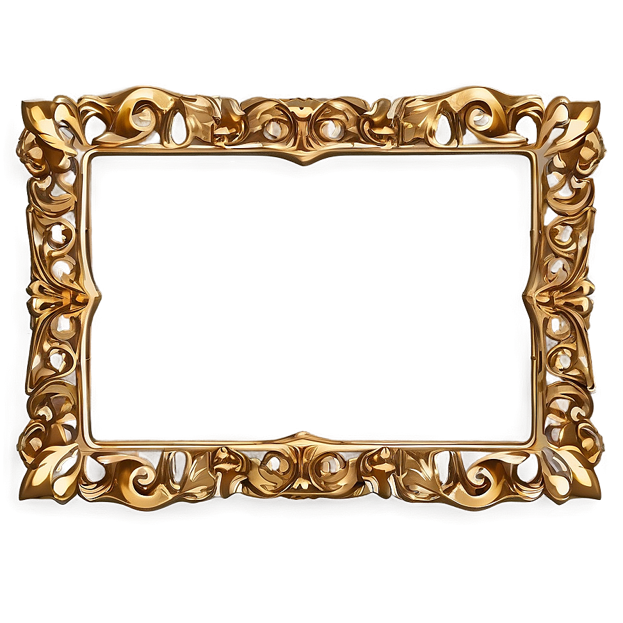 Hand Drawn Gold Frame Png 05252024