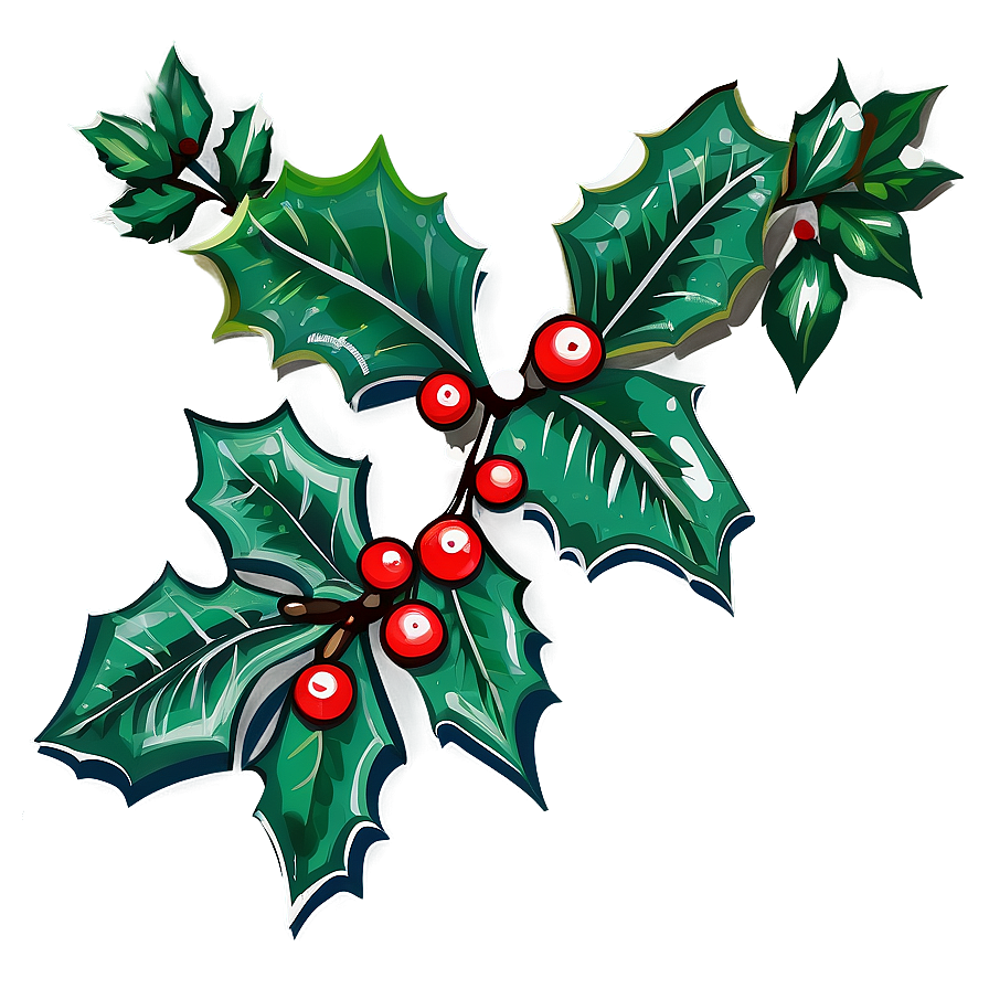 Hand Drawn Holly Png Lev