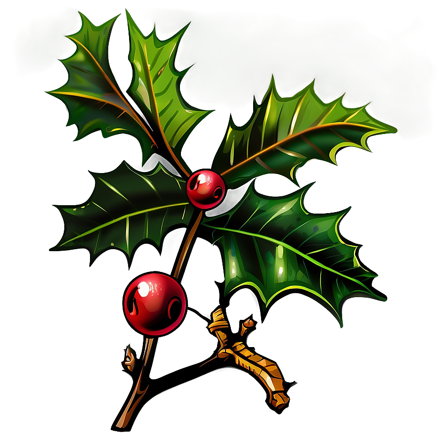 Hand Drawn Holly Png Utn32