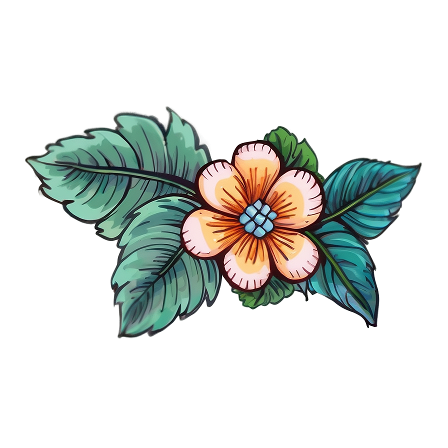 Hand-drawn Indie Flower Art Png 06252024