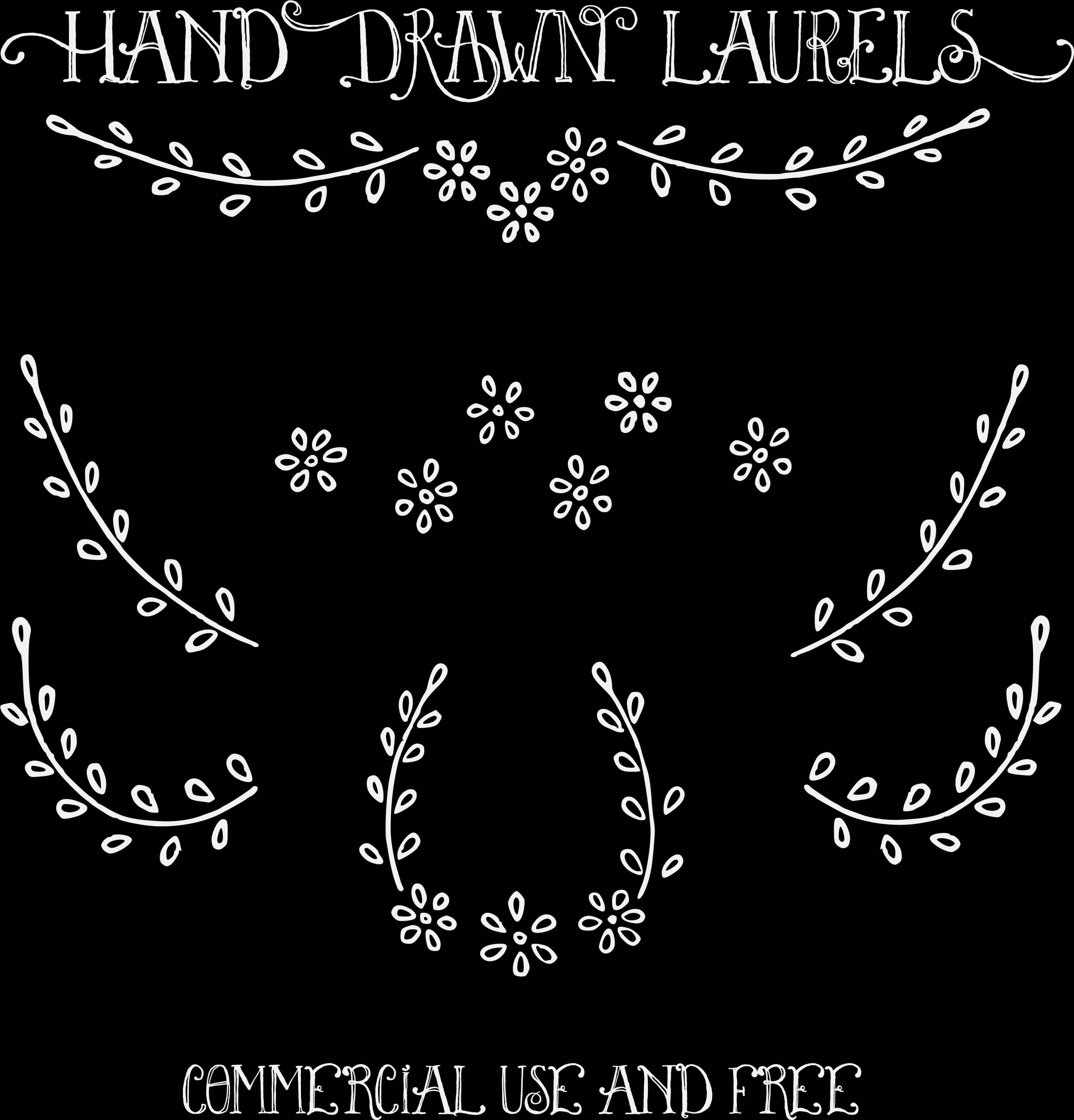 Hand Drawn Laurels Vector Set