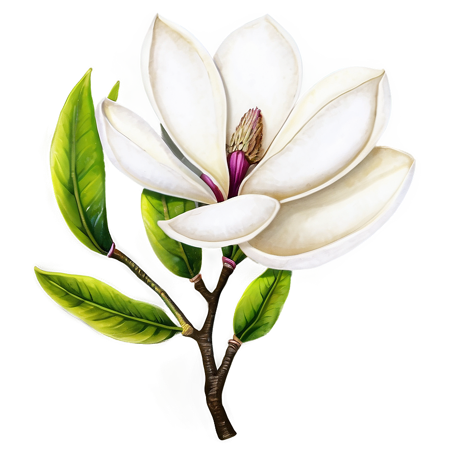 Hand-drawn Magnolia Flower Png 3