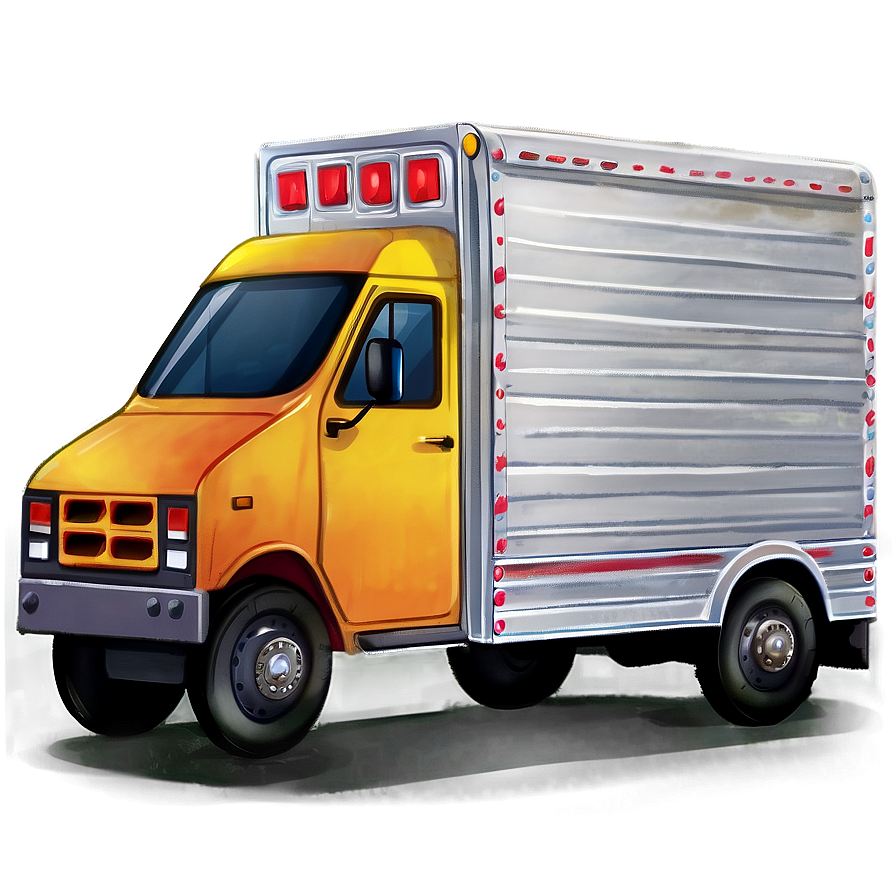 Hand-drawn Mail Truck Illustration Png 06282024