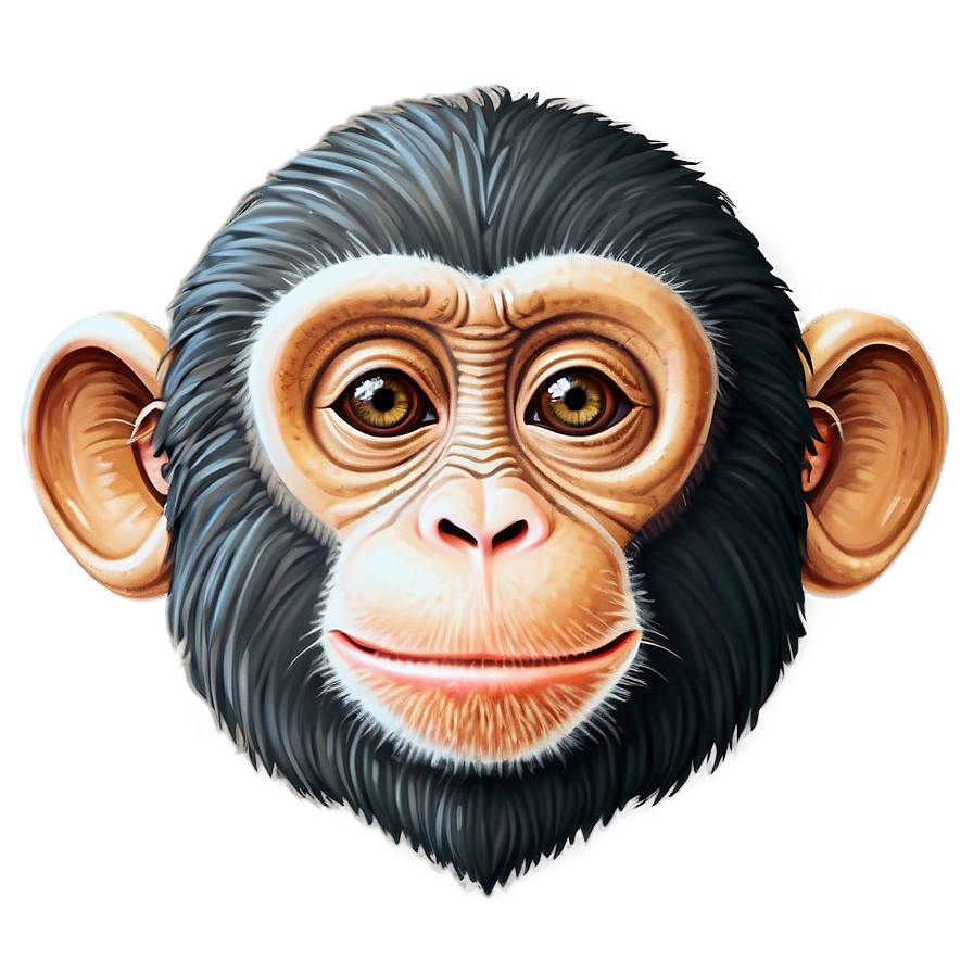 Hand Drawn Monkey Face Png 6