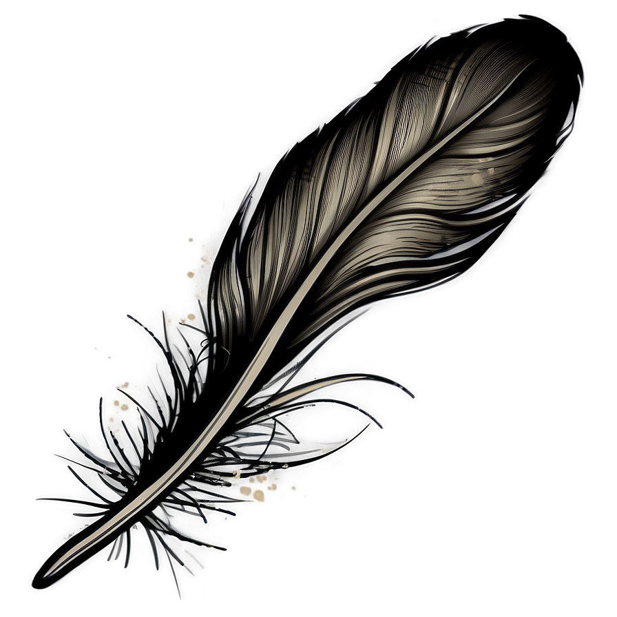 Hand-drawn Mono Feather Png Qwh79