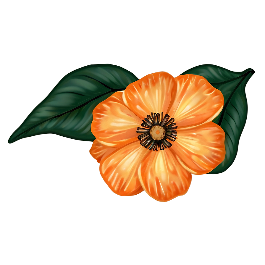 Hand-drawn Orange Floral Png 92