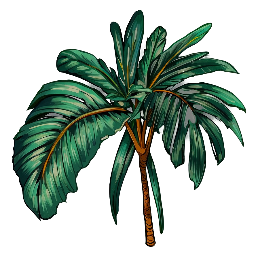 Hand Drawn Palm Leaves Png 79