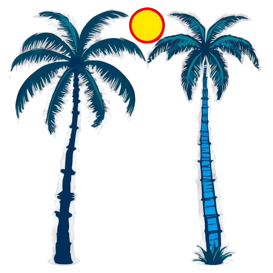 Hand Drawn Palm Tree Silhouette Png 56