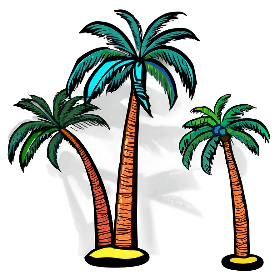 Hand Drawn Palm Trees Png 05042024