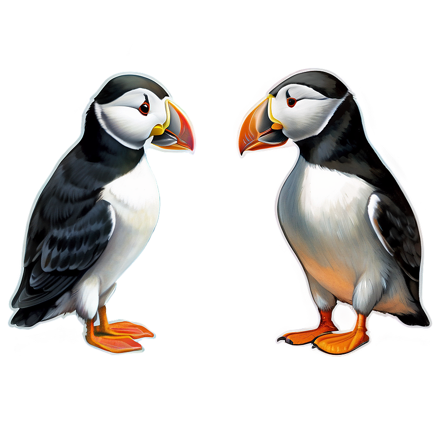 Hand Drawn Puffin Png 26