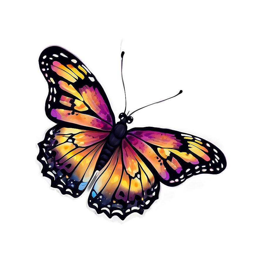 Hand Drawn Purple Butterfly Png Gxy87