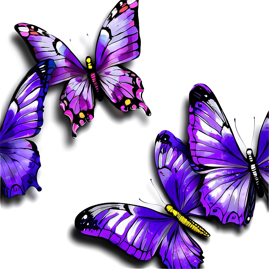 Hand Drawn Purple Butterfly Png Nlv1