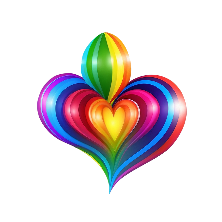 Hand Drawn Rainbow Heart Png 06252024