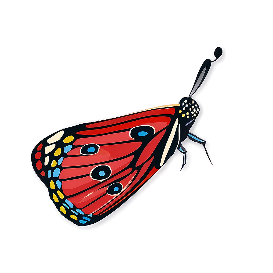 Hand Drawn Red Butterfly Png 64