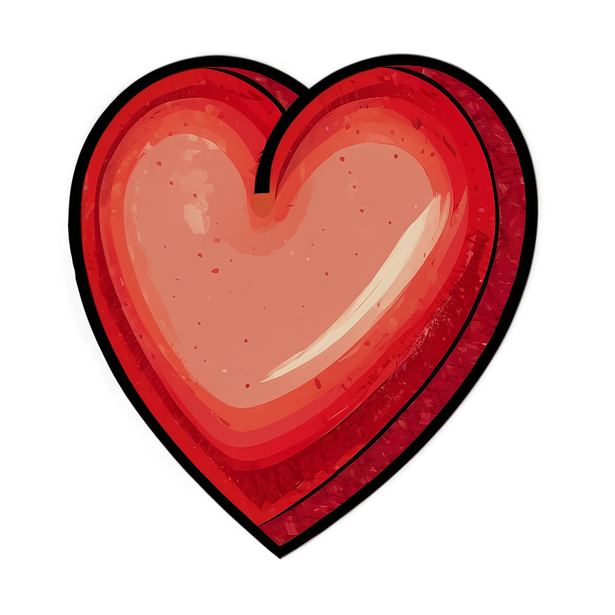 Hand Drawn Red Heart Emoji Png 51