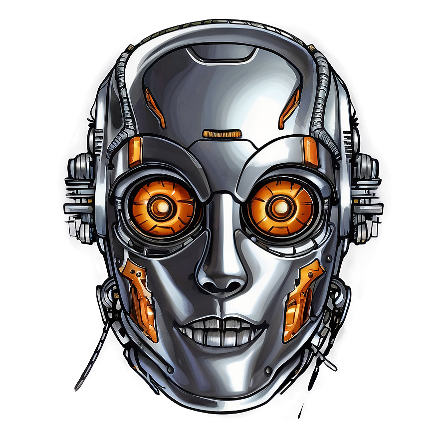 Hand-drawn Robot Head Png Tor82