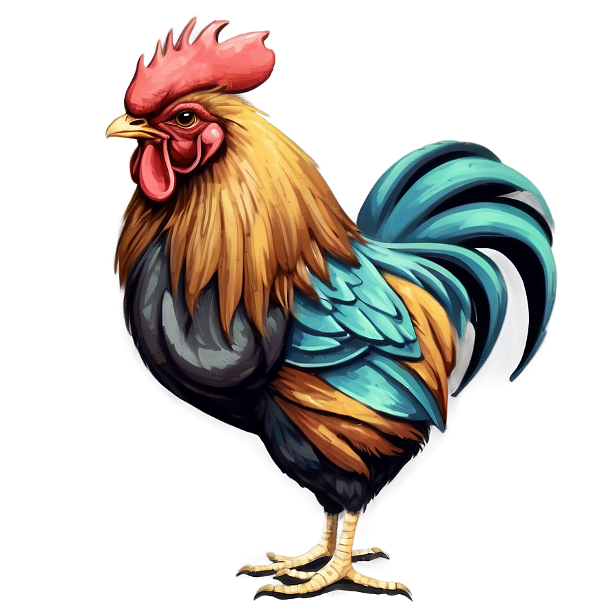 Hand-drawn Rooster Png 2