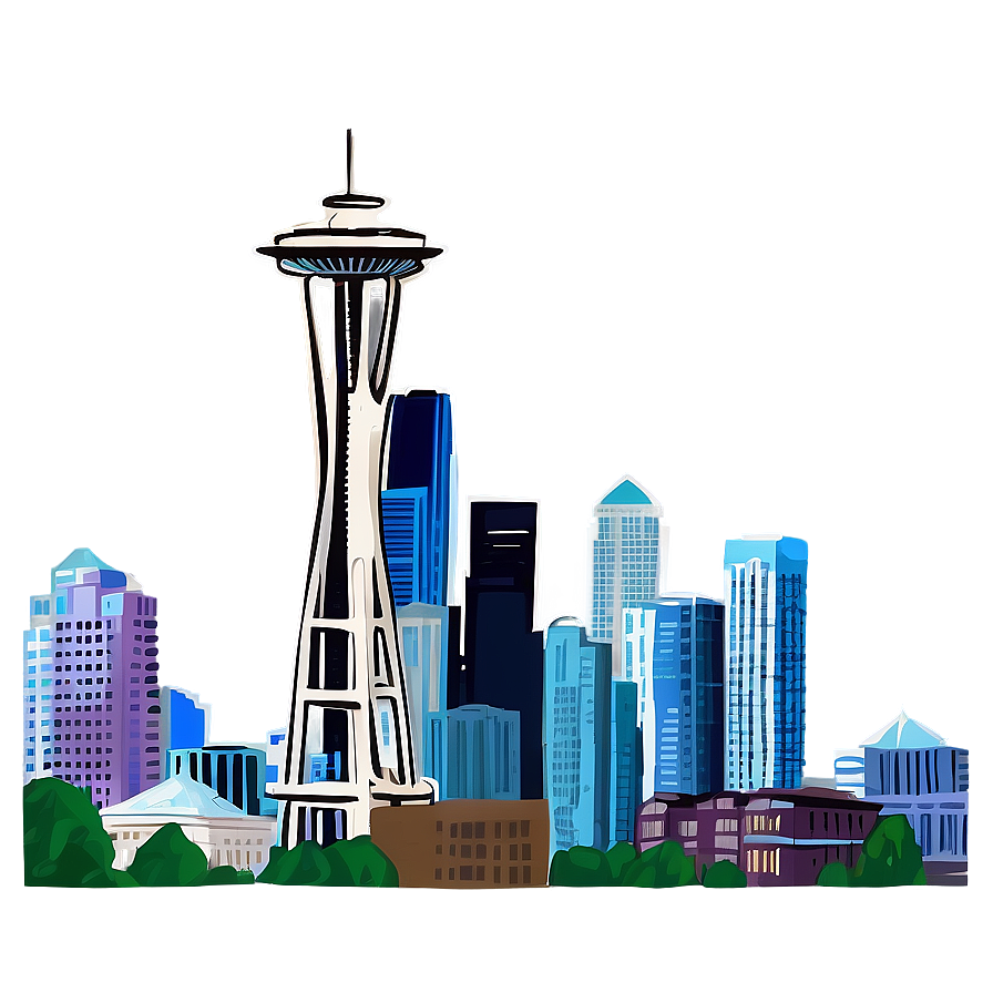 Hand-drawn Seattle Skyline Png 82