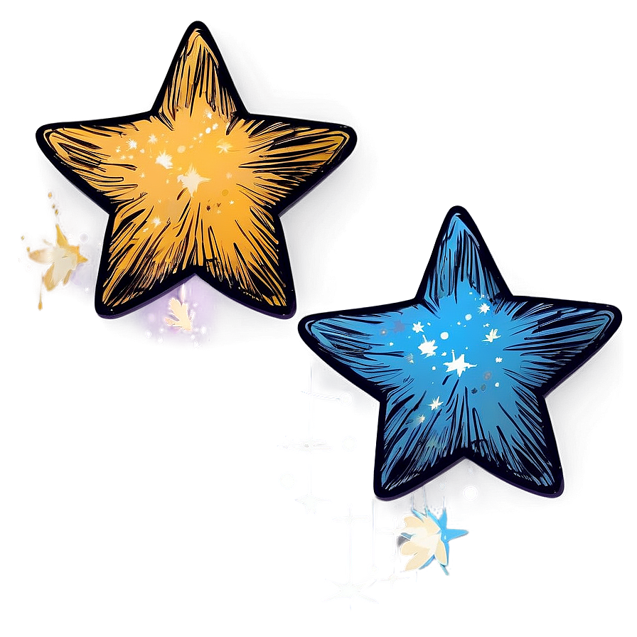 Hand Drawn Star Clipart Png 06202024