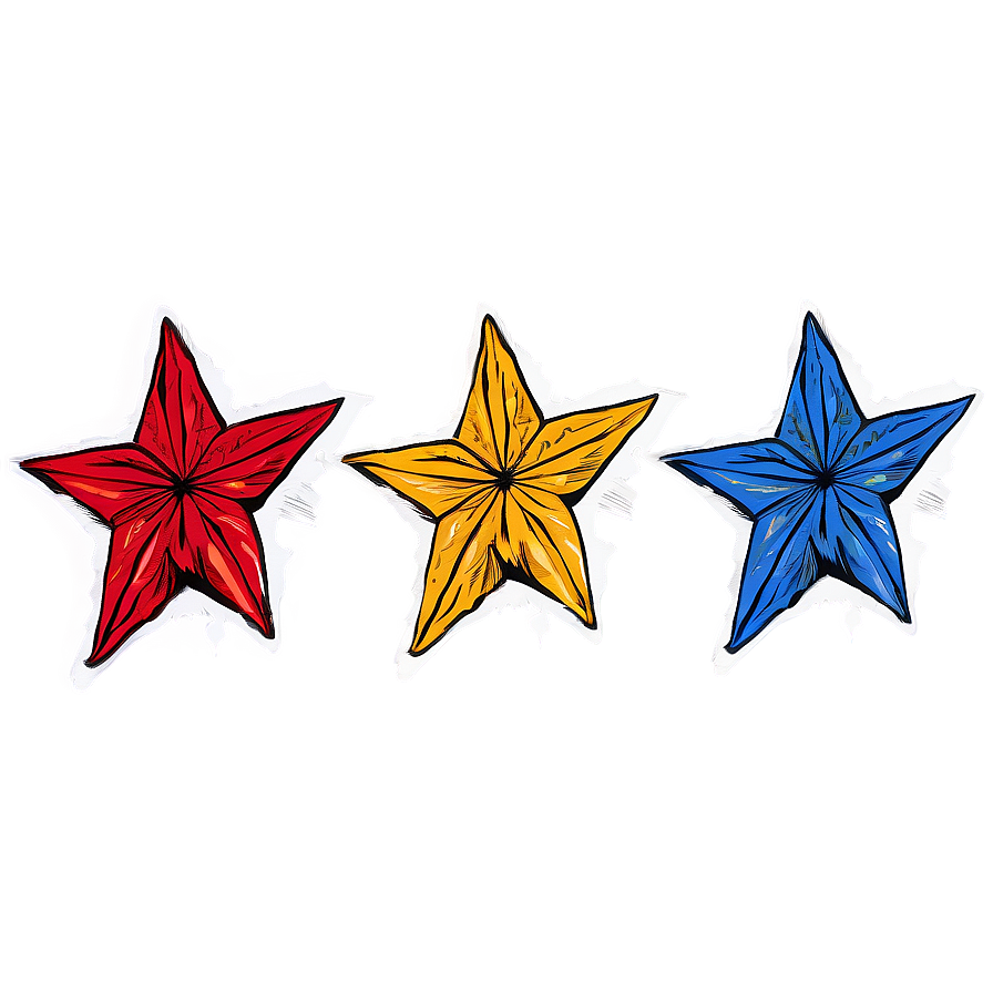 Hand Drawn Star Vector Png Buk