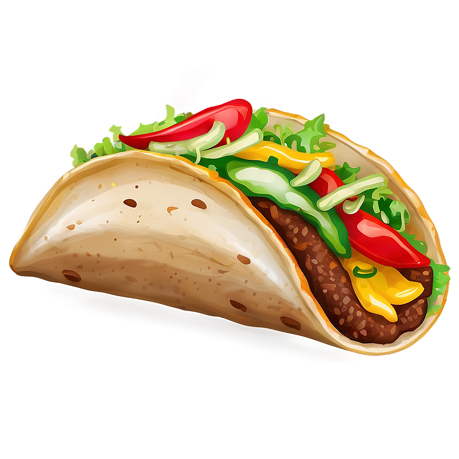 Hand Drawn Taco Clipart Png 06262024