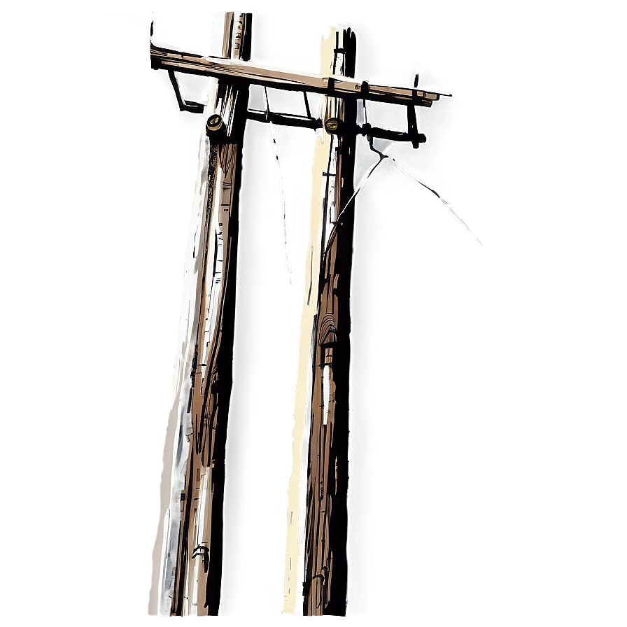 Hand Drawn Telephone Pole Png Eup