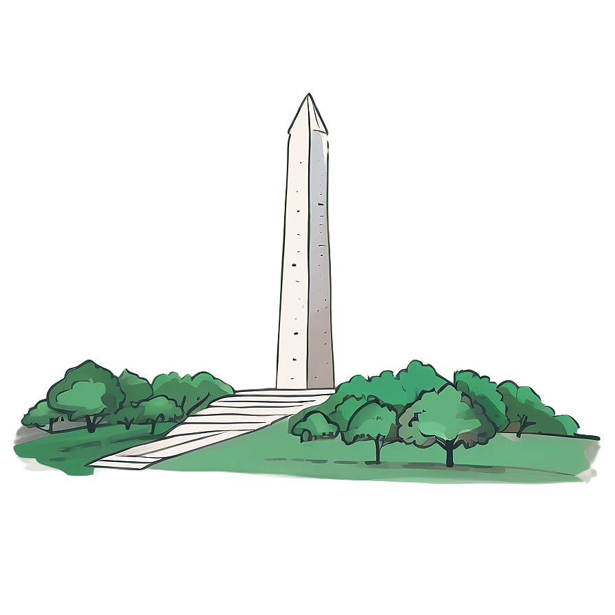 Hand Drawn Washington Monument Illustration Png Xkx1