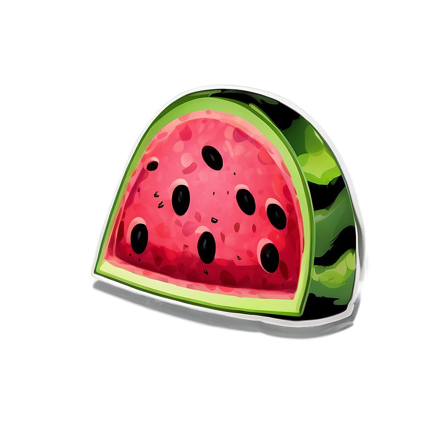 Hand-drawn Watermelon Slice Png 06132024