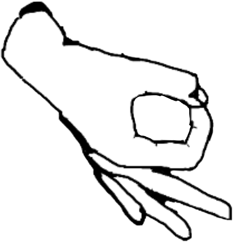 Hand Gesture O K Sign Outline