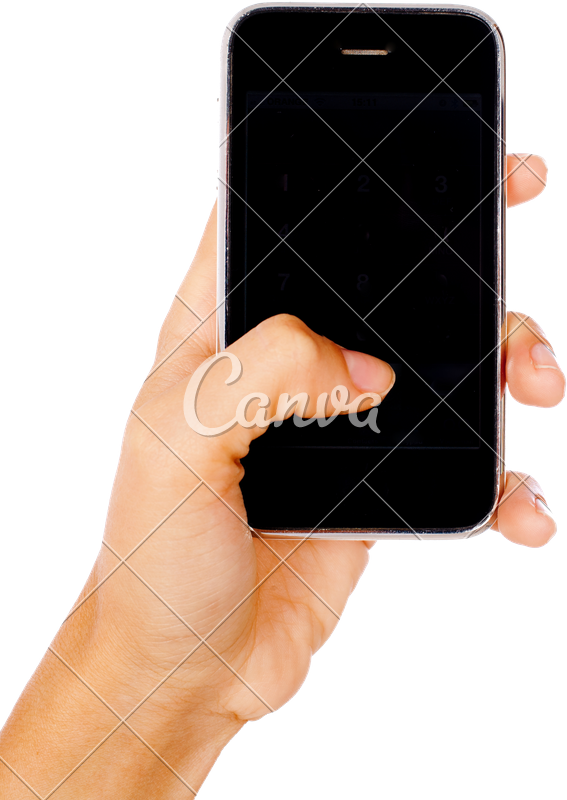 Hand Holding Black Smartphone Clipart