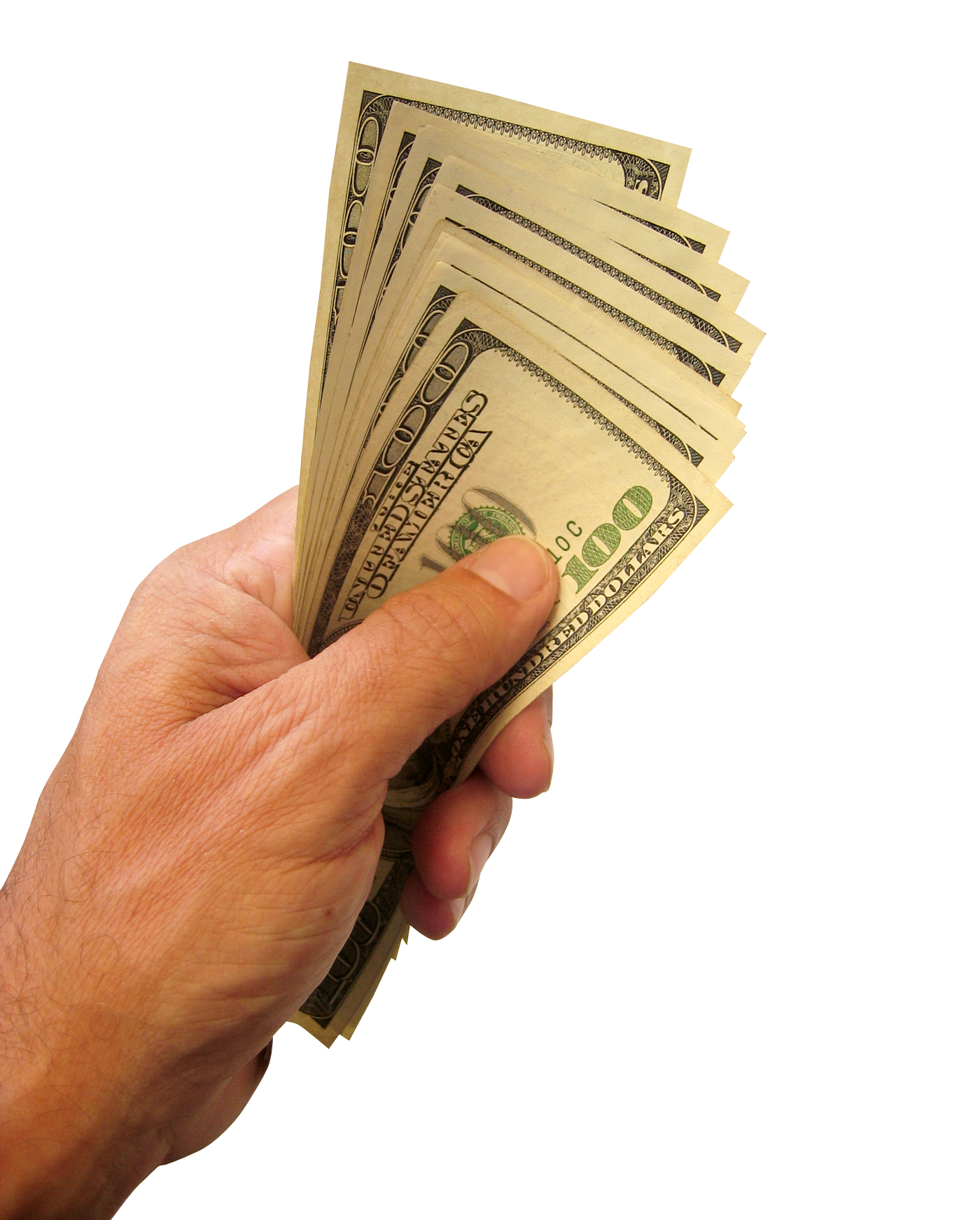 Hand Holding Cash Transparent Background