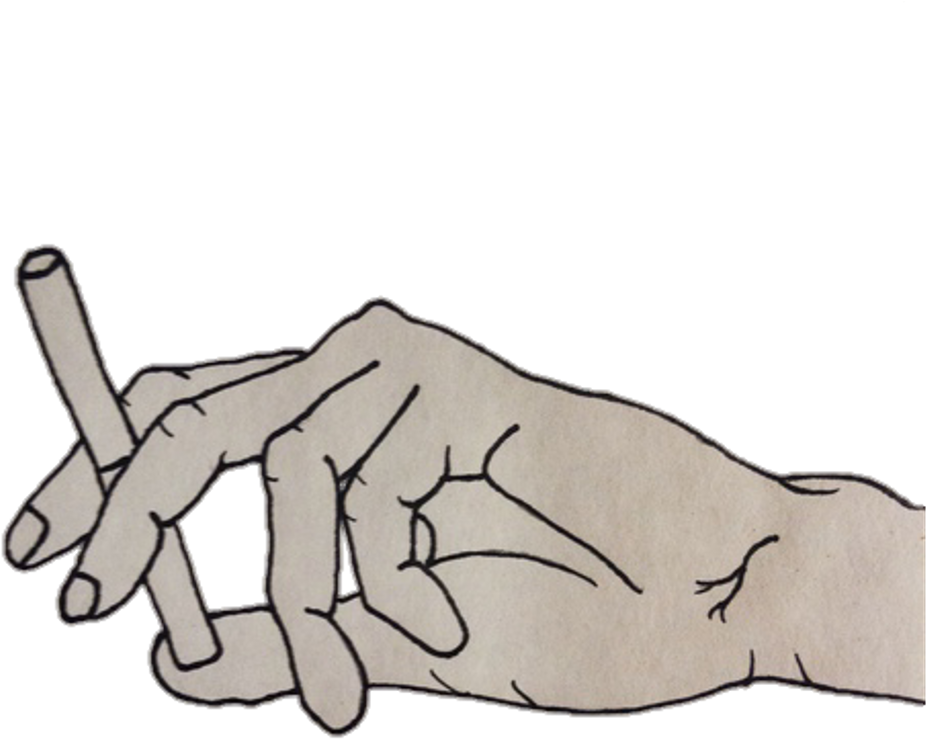 Hand Holding Cigarette Illustration