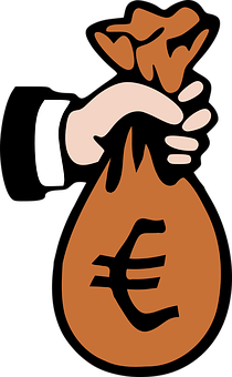 Hand Holding Euro Money Bag