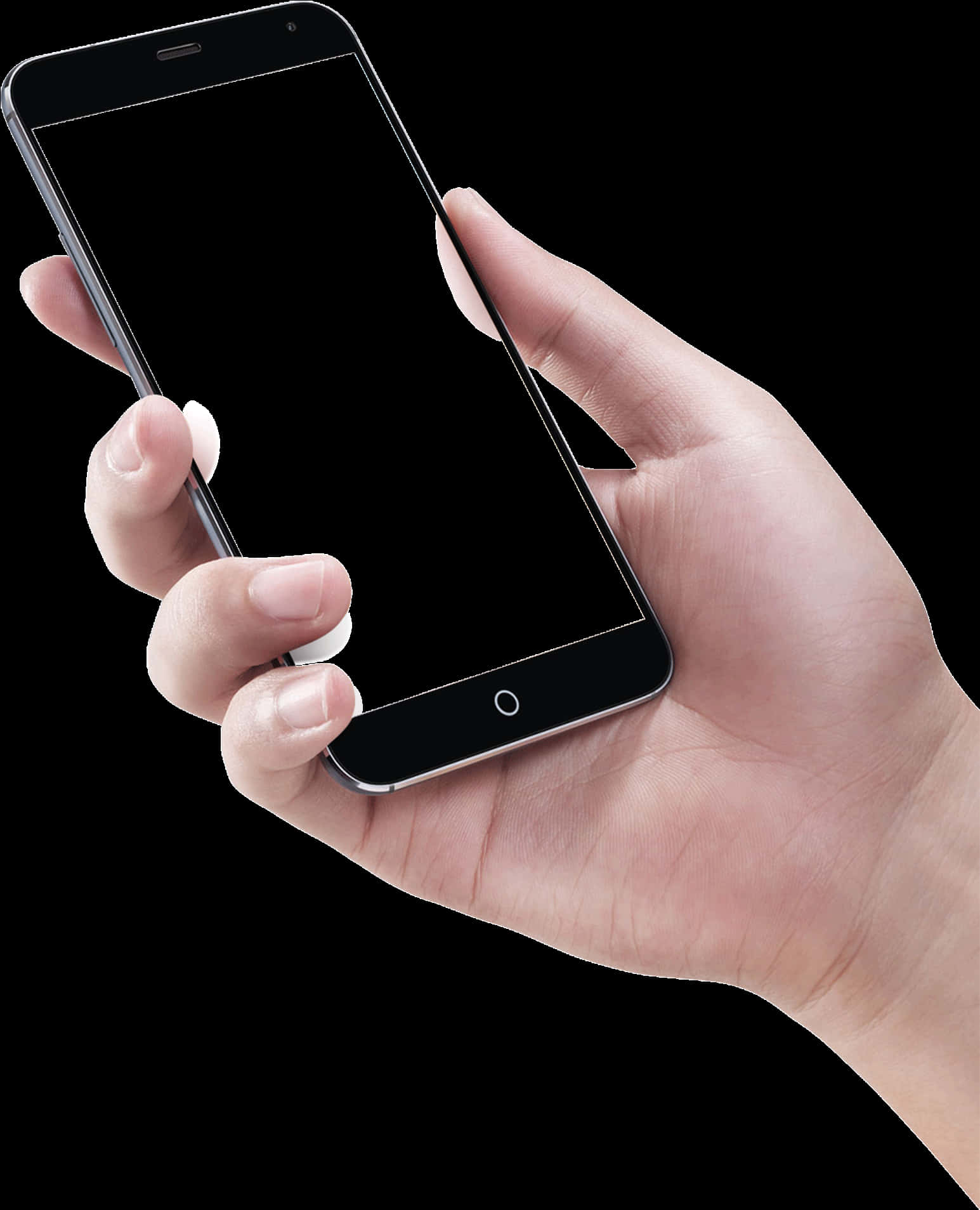 Hand Holding Smartphone Isolated